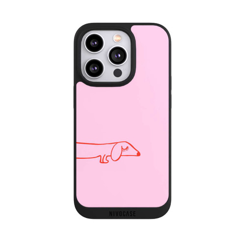 Apple iPhone 14 Pro NIVOpure Dachshund Illustration Pink