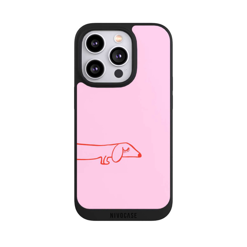 iPhone 14 Pro NIVOpure Dachshund Illustration Pink