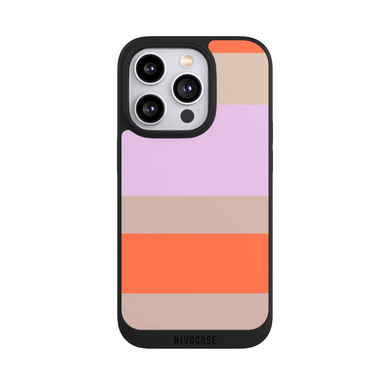 iPhone 14 Pro NIVOpure Moca Lila Orange Stripes