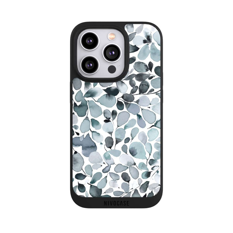 iPhone 14 Pro NIVOpure Eucalyptus Watercolor Leaves Grey