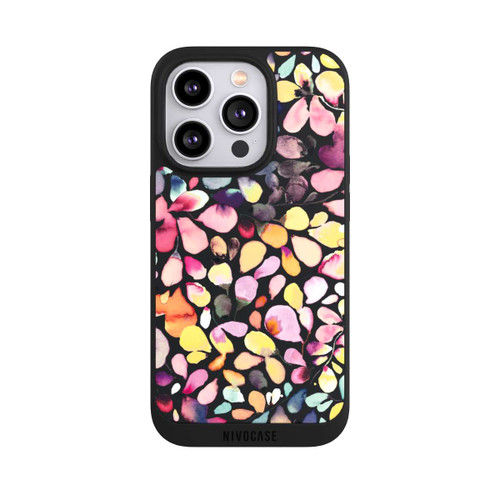 Apple iPhone 14 Pro NIVOpure Eukalyptus Aquarellblätter Schwarz