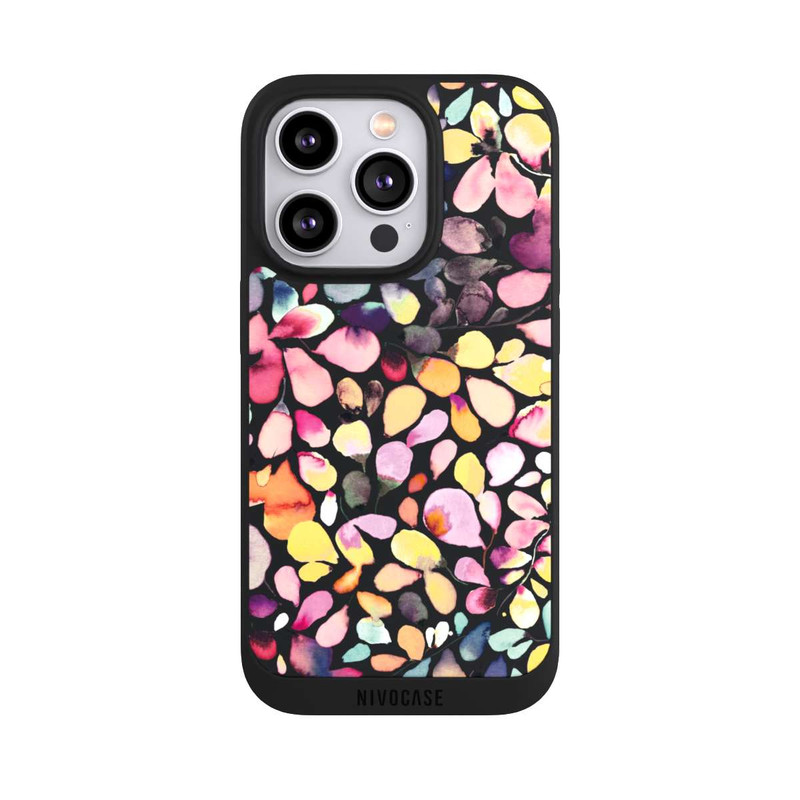 iPhone 14 Pro NIVOpure Watercolor Leaves Black