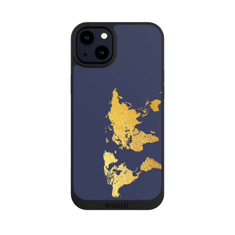 iPhone 14 Plus NIVOpure World Map Gold