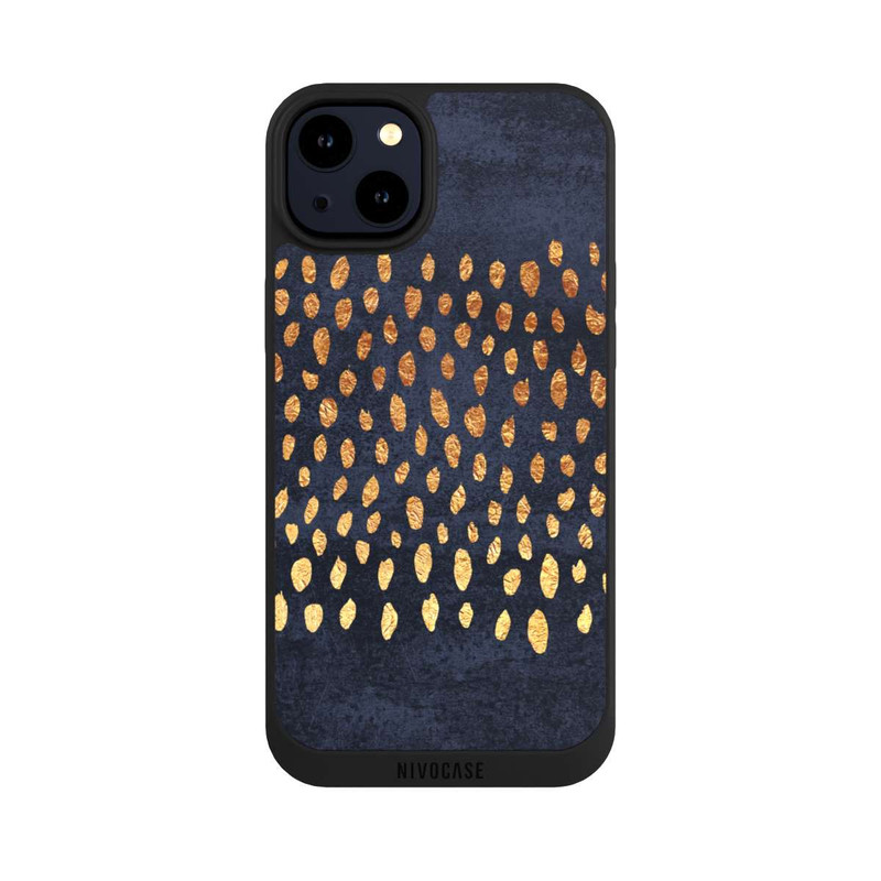 iPhone 14 Plus NIVOpure Muster Gold und Marine