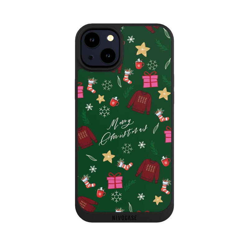 iPhone 14 Plus NIVOpure Merry Christmas Green Sweater