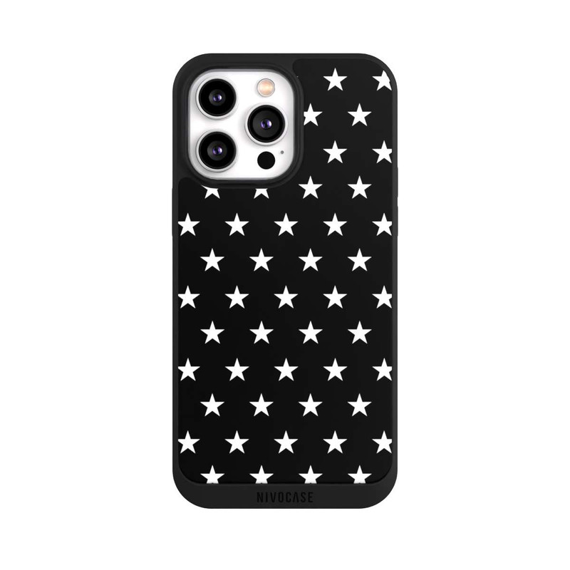 iPhone 14 Pro Max NIVOpure Polka Stars - black and white