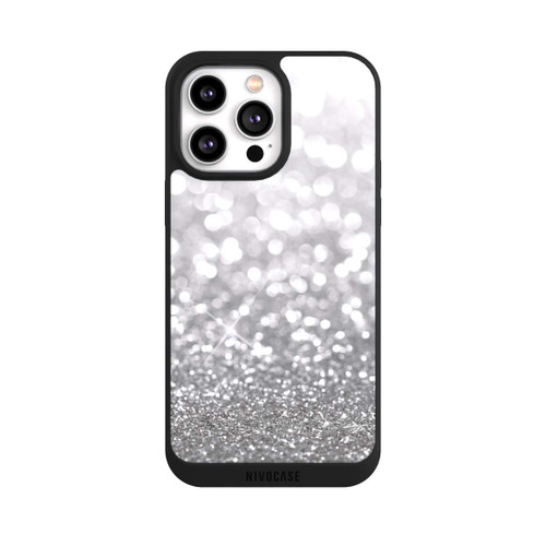 Apple iPhone 14 Pro Max NIVOpure Pluie de Paillettes Argentées Look