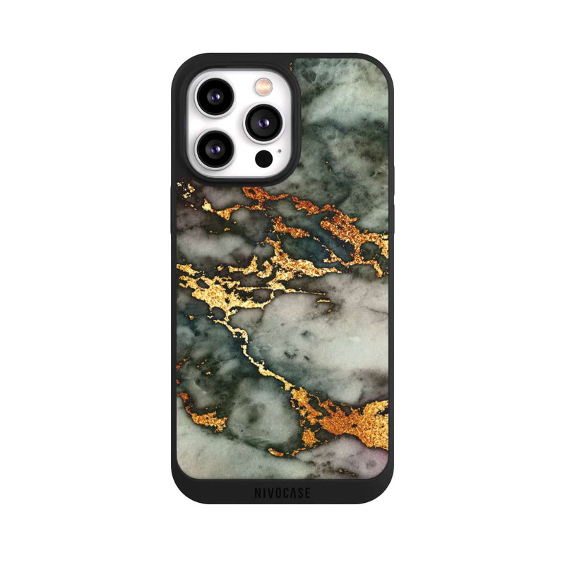 iPhone 14 Pro Max NIVOpure Grey and Golden Marble Look