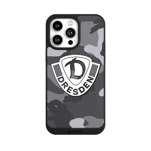 Apple iPhone 14 Pro Max NIVOpure Dresden Camouflage Grau - Dynamo Dresden