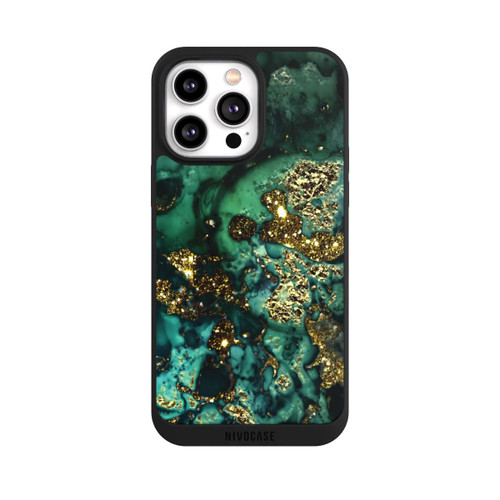 Apple iPhone 14 Pro Max NIVOpure Cyan Glitter Marble Look