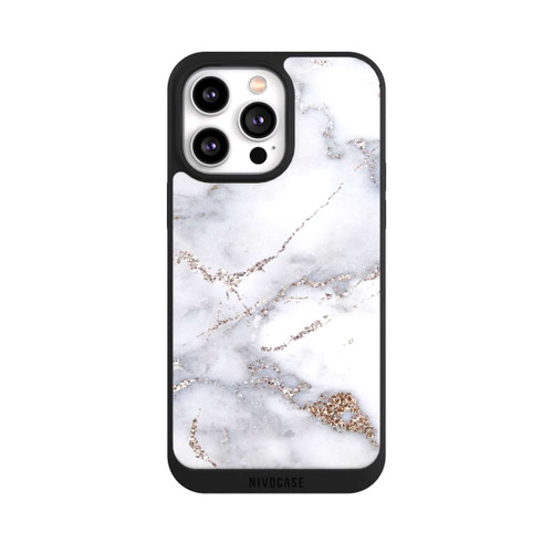 Apple iPhone 14 Pro Max NIVOpure Silberglitzer Marmorlook
