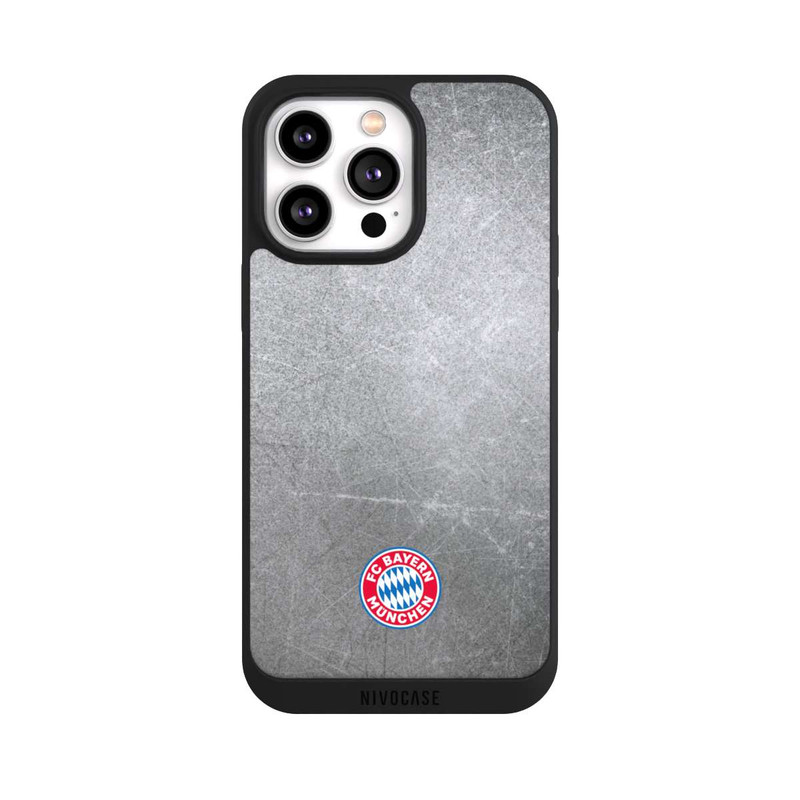 iPhone 14 Pro Max NIVOpure Klassisches FCB Logo Klein - Bunt auf Metalllook
