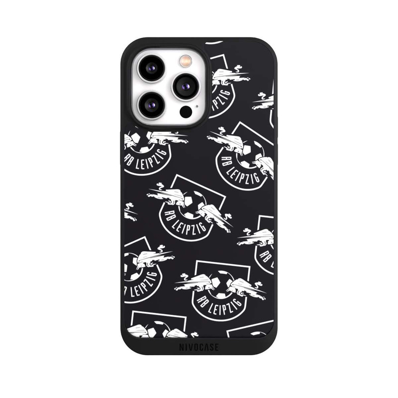 iPhone 14 Pro Max NIVOpure Logos RB Leipzig Weiß auf Schwarz
