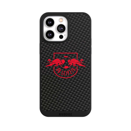 Apple iPhone 14 Pro Max NIVOpure Rotes RB Leipzig Logo auf Carbonoptik