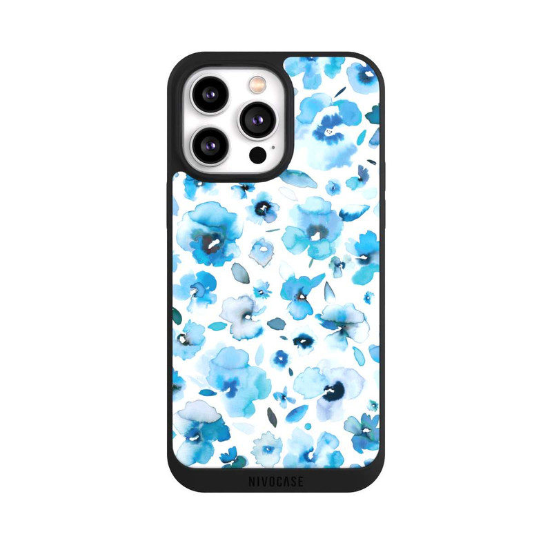 iPhone 14 Pro Max NIVOpure Blaue tropische Blumen