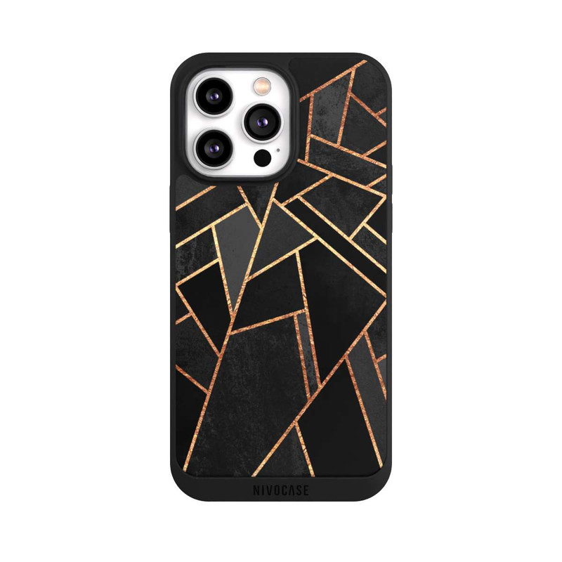 iPhone 14 Pro Max NIVOpure Schwarze Nacht Gold Druck