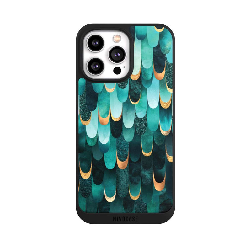 iPhone 14 Pro Max NIVOpure Gefiedert Türkis Golddruck