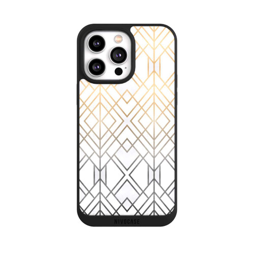 Apple iPhone 14 Pro Max NIVOpure Gold and Grey Geo Print