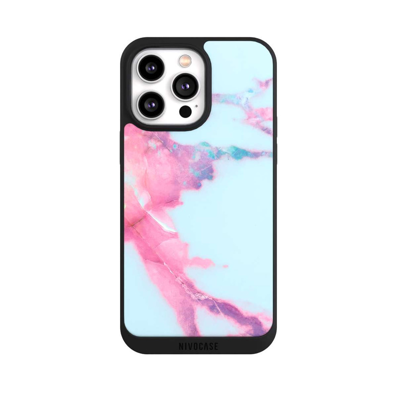 iPhone 14 Pro Max NIVOpure Hellblauer schillernder Adermarmor