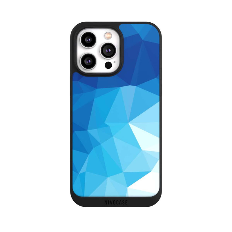 iPhone 14 Pro Max NIVOpure Polygonales blaues Mosaik