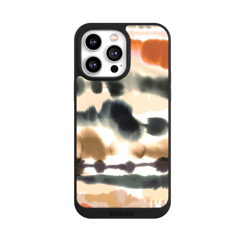 iPhone 14 Pro Max NIVOpure Weiche nautische Aquarelllinien Orange