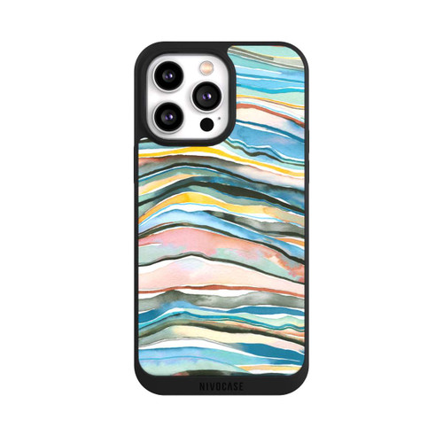 Apple iPhone 14 Pro Max NIVOpure Watercolor Agate Layers Blue