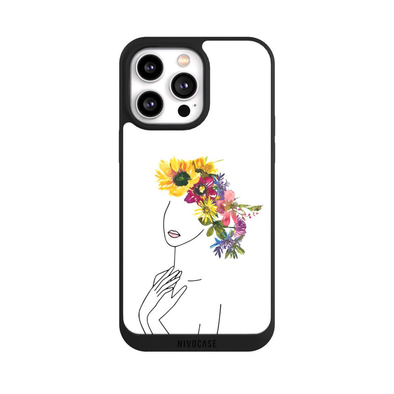 iPhone 14 Pro Max NIVOpure Line Art Woman flowercrown