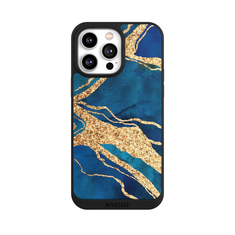 iPhone 14 Pro Max NIVOpure Pierre précieuse Or Bleu