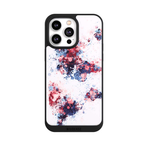 Apple iPhone 14 Pro Max NIVOpure Carte du monde : éclaboussures de peinture bleu rouge