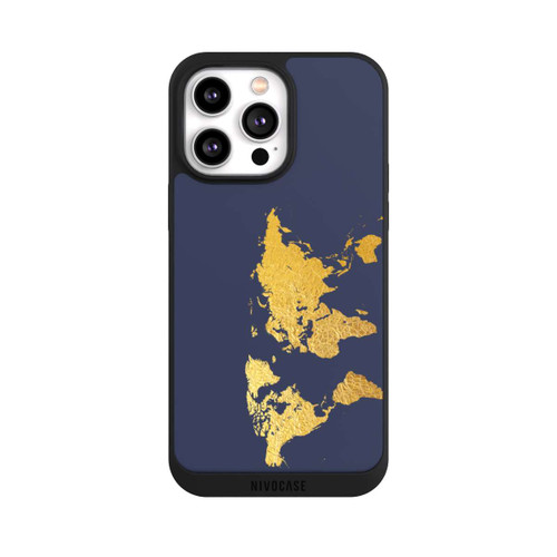 Apple iPhone 14 Pro Max NIVOpure Carte du monde en or