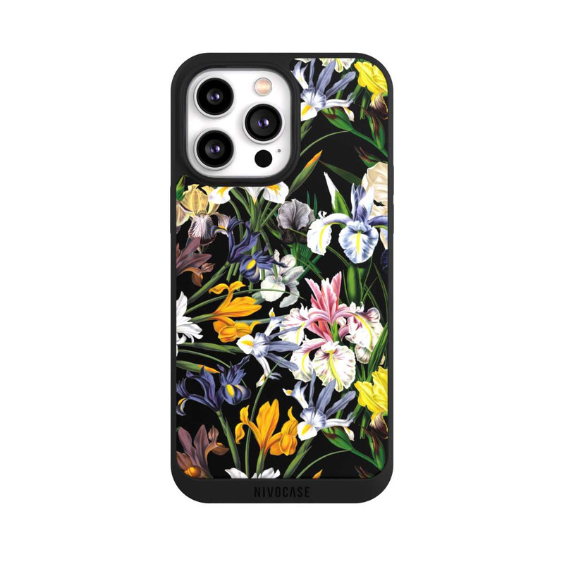 iPhone 14 Pro Max NIVOpure Dunkle Wildblumentapete