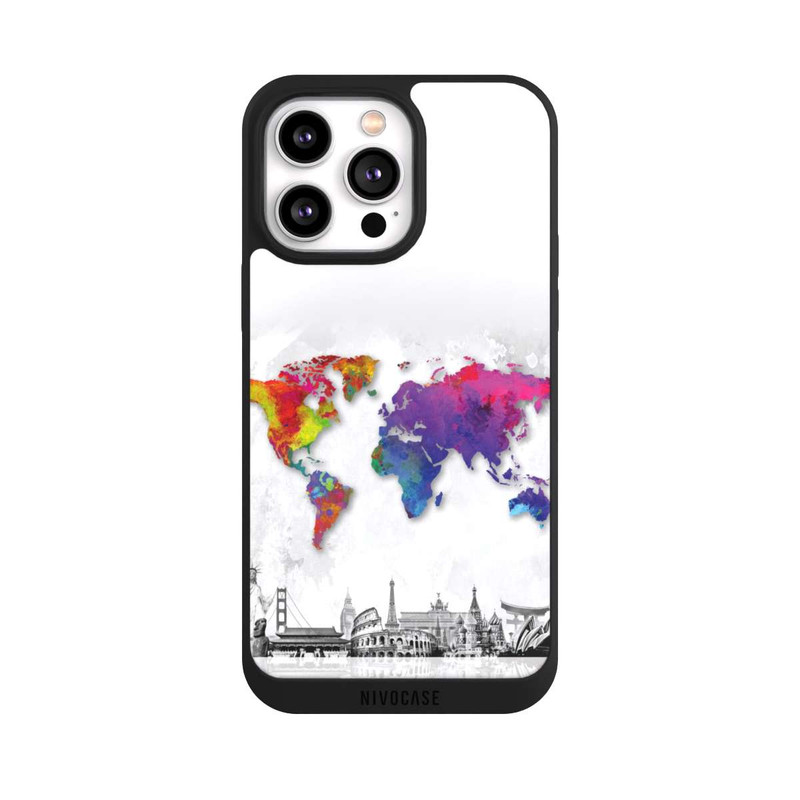 iPhone 14 Pro Max NIVOpure Carte du monde avec l'horizon