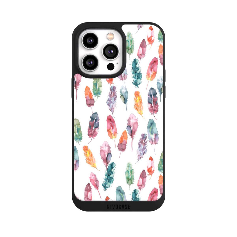 iPhone 14 Pro Max NIVOpure Aquarellfedern Boho