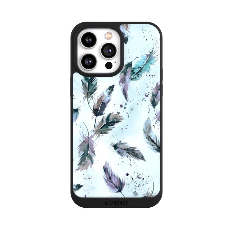 iPhone 14 Pro Max NIVOpure Magische Federn Sanftes Blau