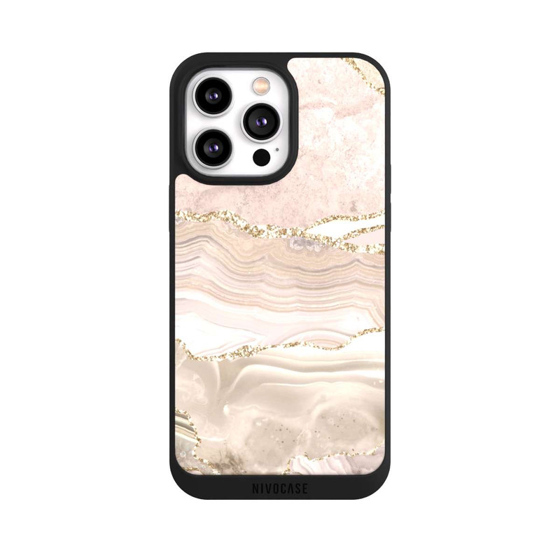 iPhone 14 Pro Max NIVOpure Marmor rosa-goldene Streifen