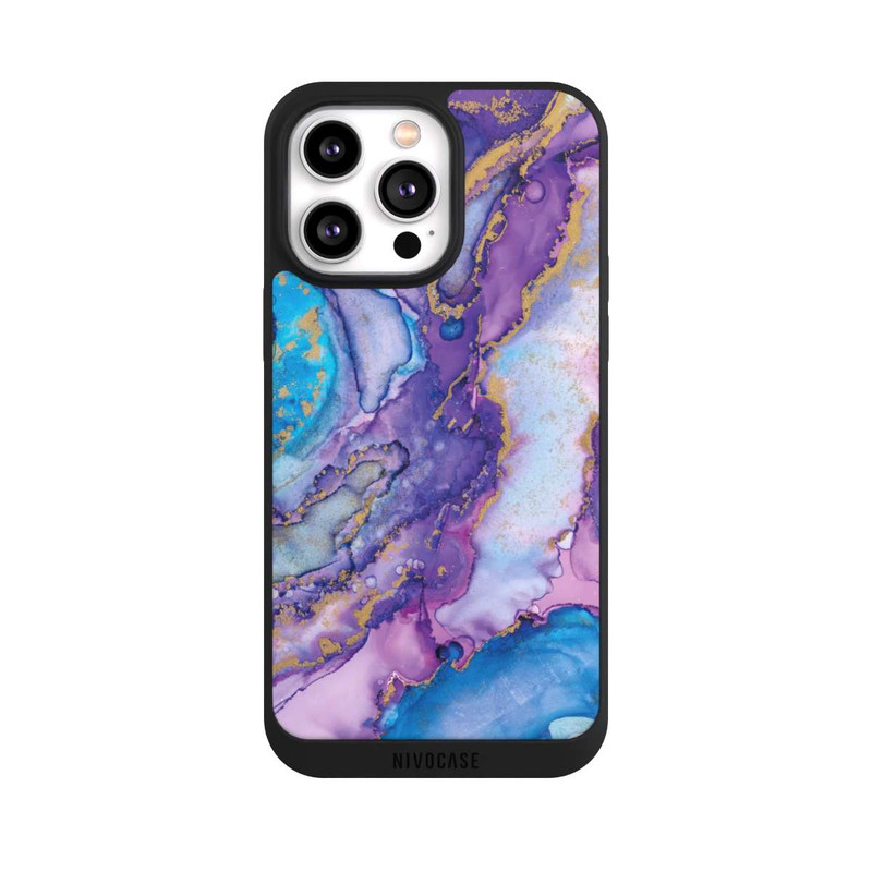 iPhone 14 Pro Max NIVOpure Purple und Blue Swirl Ink