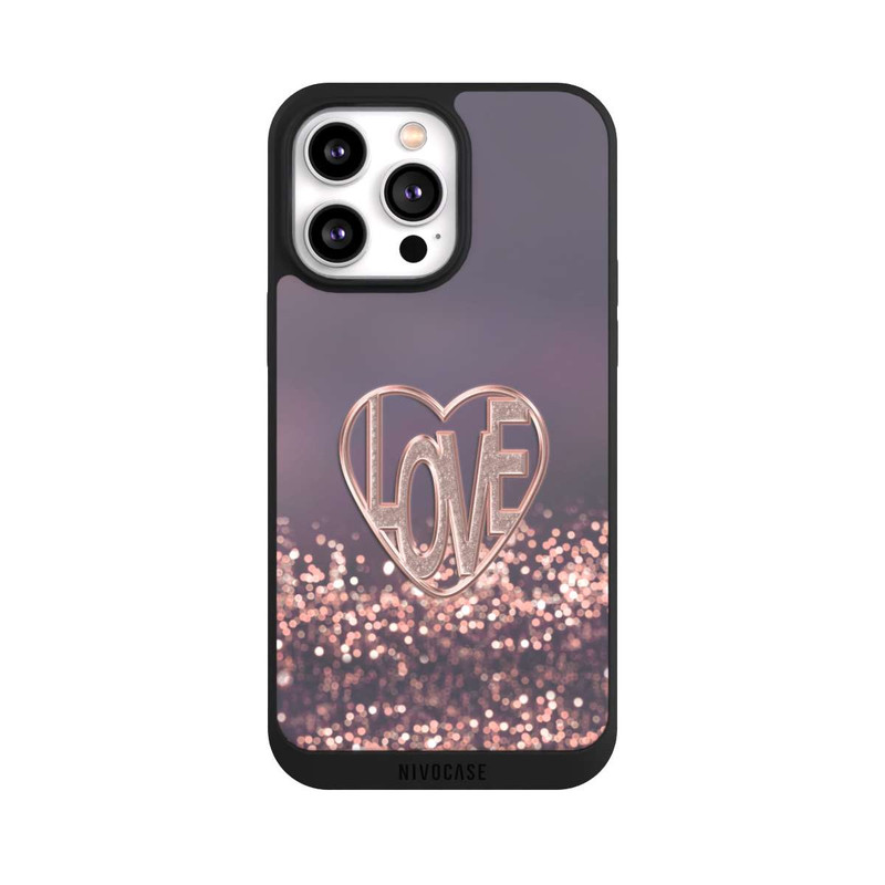 iPhone 14 Pro Max NIVOpure LOVE Glitzerrosa