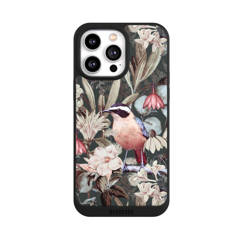 iPhone 14 Pro Max NIVOpure Orange Bird in Vintage Flower Pattern