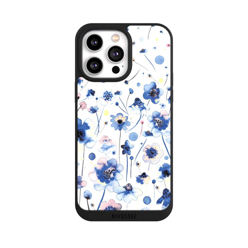 iPhone 14 Pro Max NIVOpure Aquarelltinte blaue Blumen