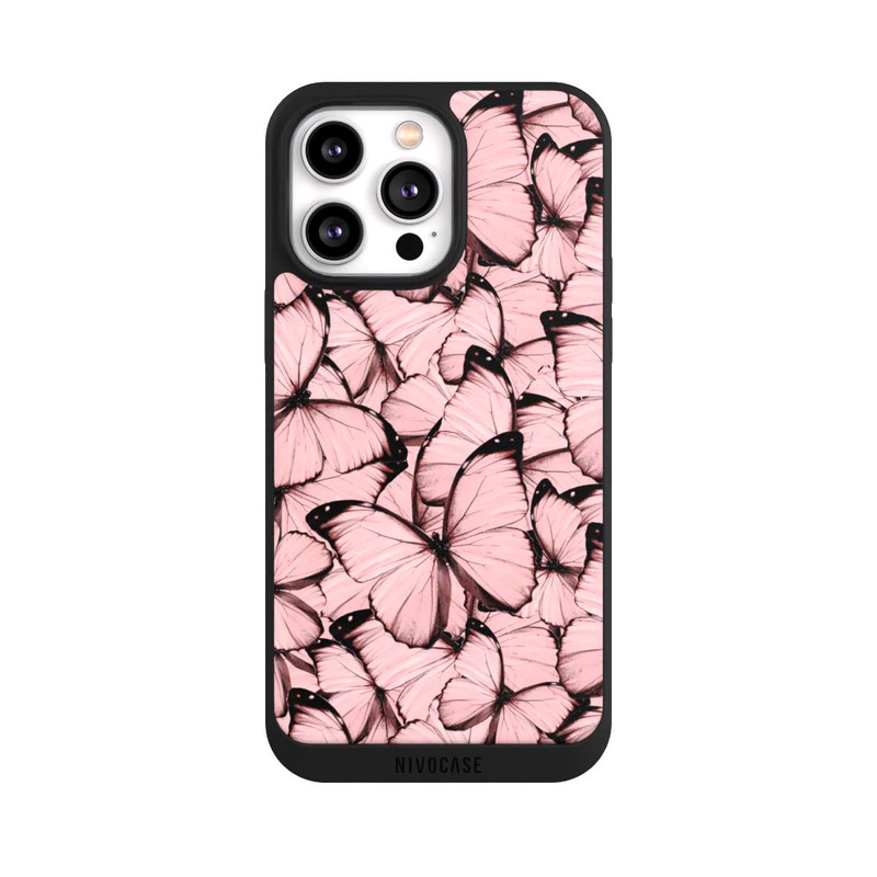 iPhone 14 Pro Max NIVOpure Pink Butterfly Pattern