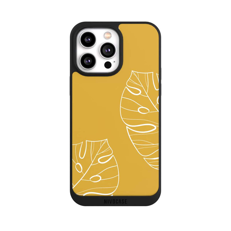 iPhone 14 Pro Max NIVOpure Leaves Mustard Background