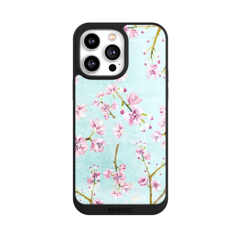iPhone 14 Pro Max NIVOpure Cherry Blossom Twigs Pattern Light Blue