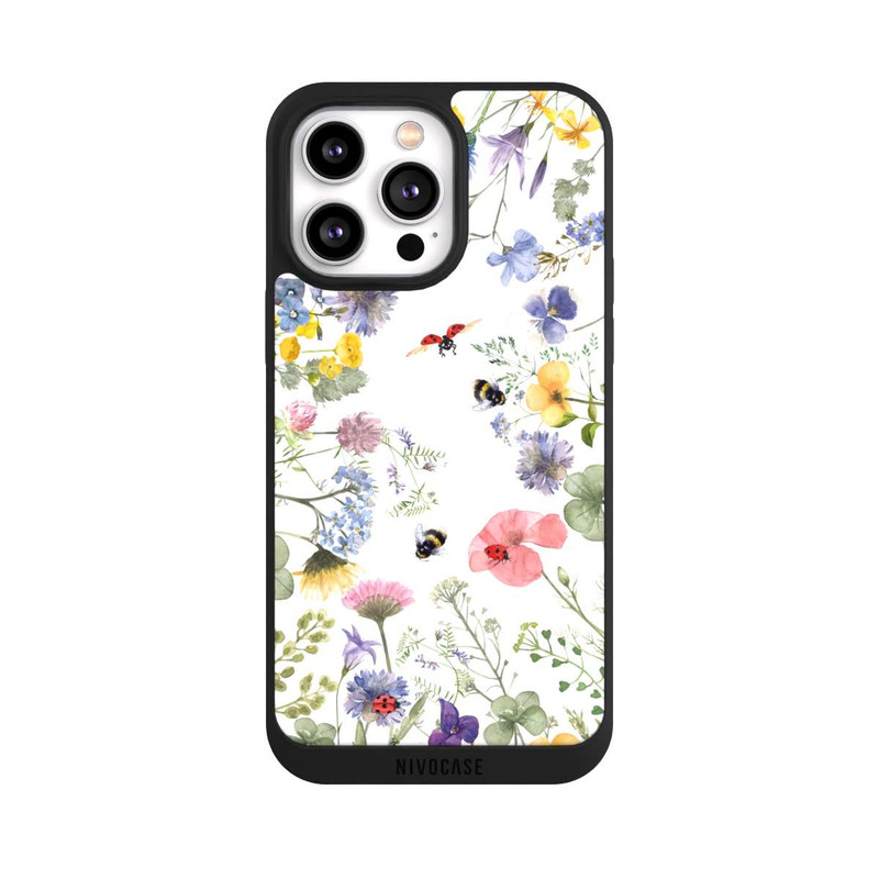 iPhone 14 Pro Max NIVOpure Bunte Frühlingsblumen und Bienen