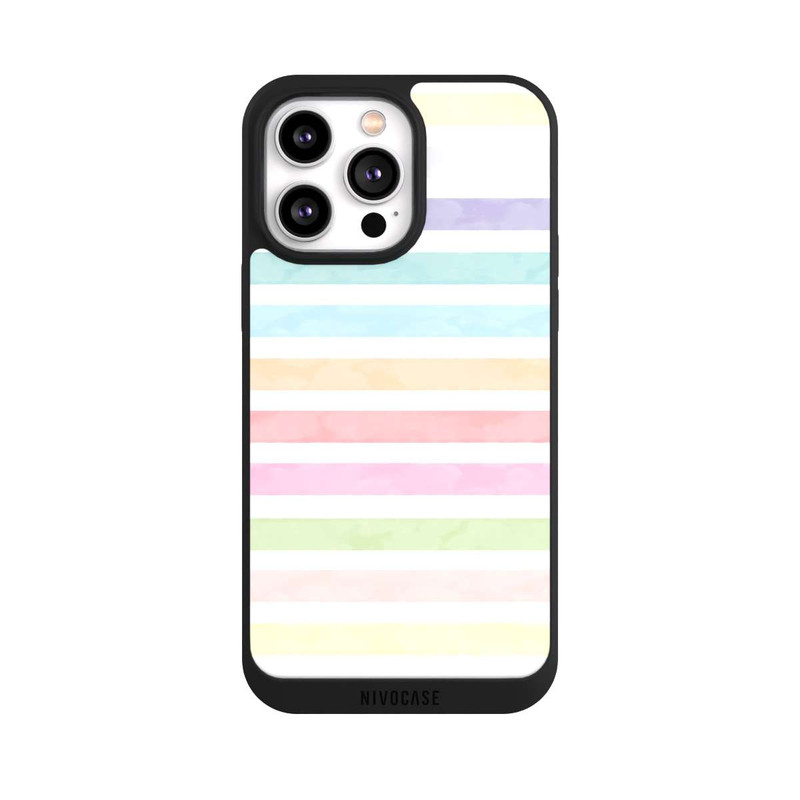 iPhone 14 Pro Max NIVOpure Rayures colorées arc-en-ciel