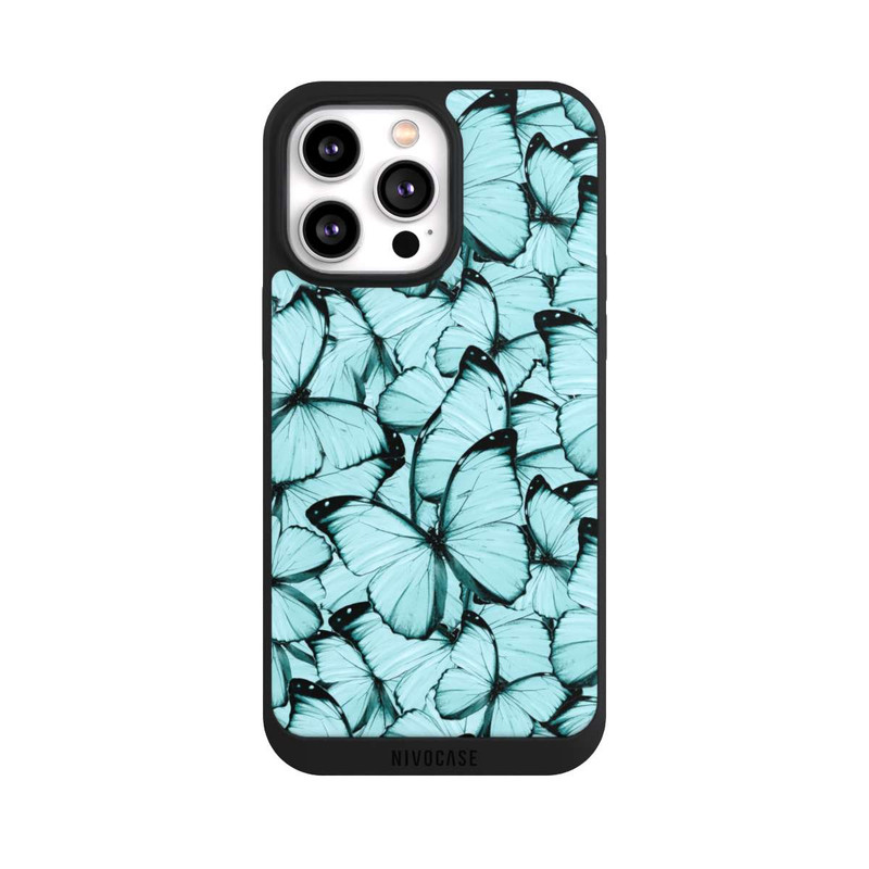 iPhone 14 Pro Max NIVOpure Teal Butterflies