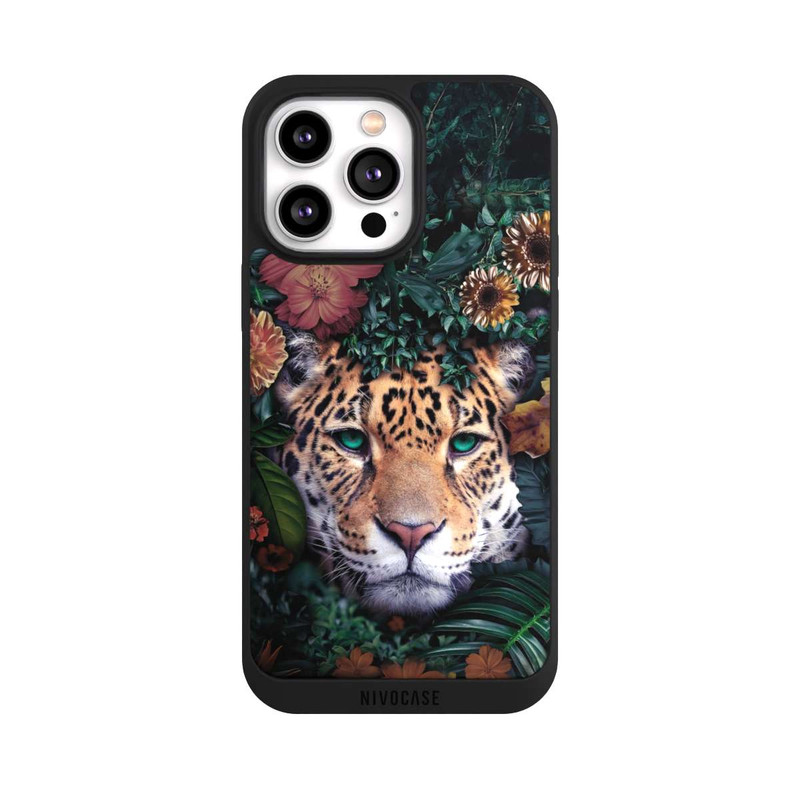 iPhone 14 Pro Max NIVOpure Jaguar dans la jungle verte