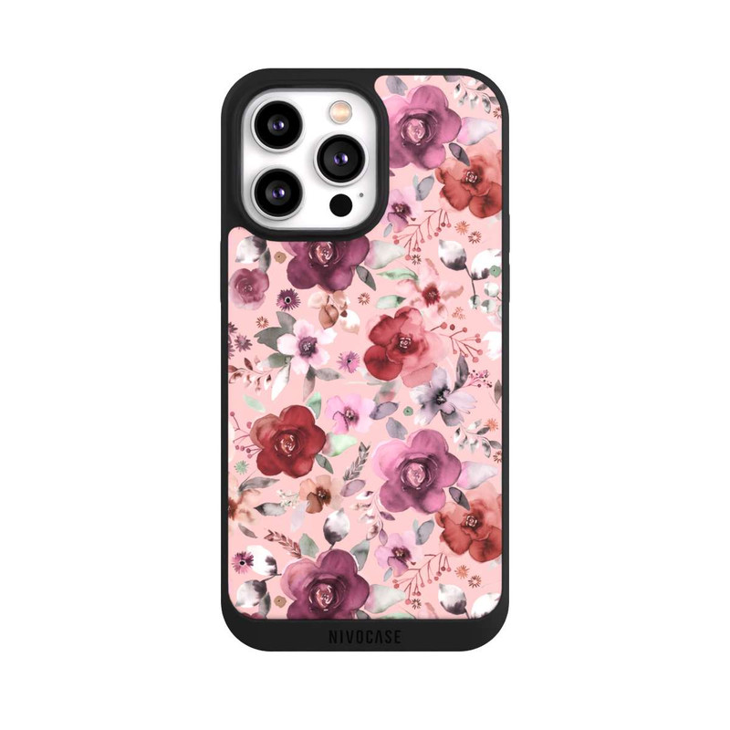 iPhone 14 Pro Max NIVOpure Üppiger romantischer Blumenstrauß rosa
