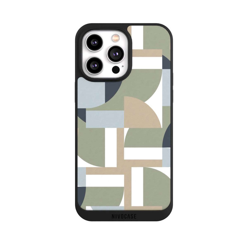iPhone 14 Pro Max NIVOpure Futuristic Bauhaus Polygons Beige