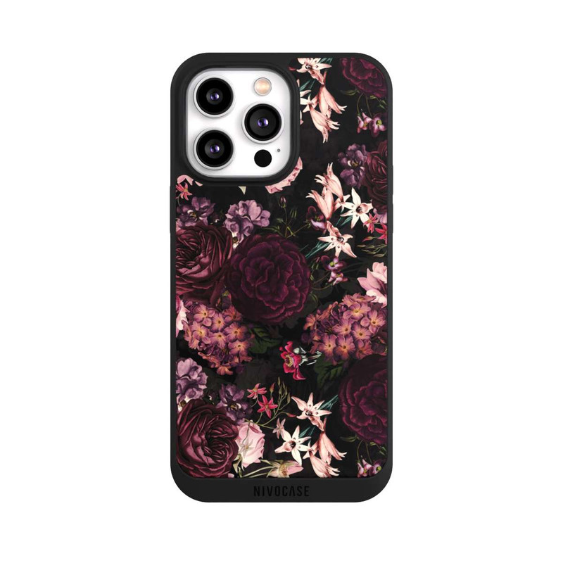 iPhone 14 Pro Max NIVOpure Fond Fleur Violet Foncé