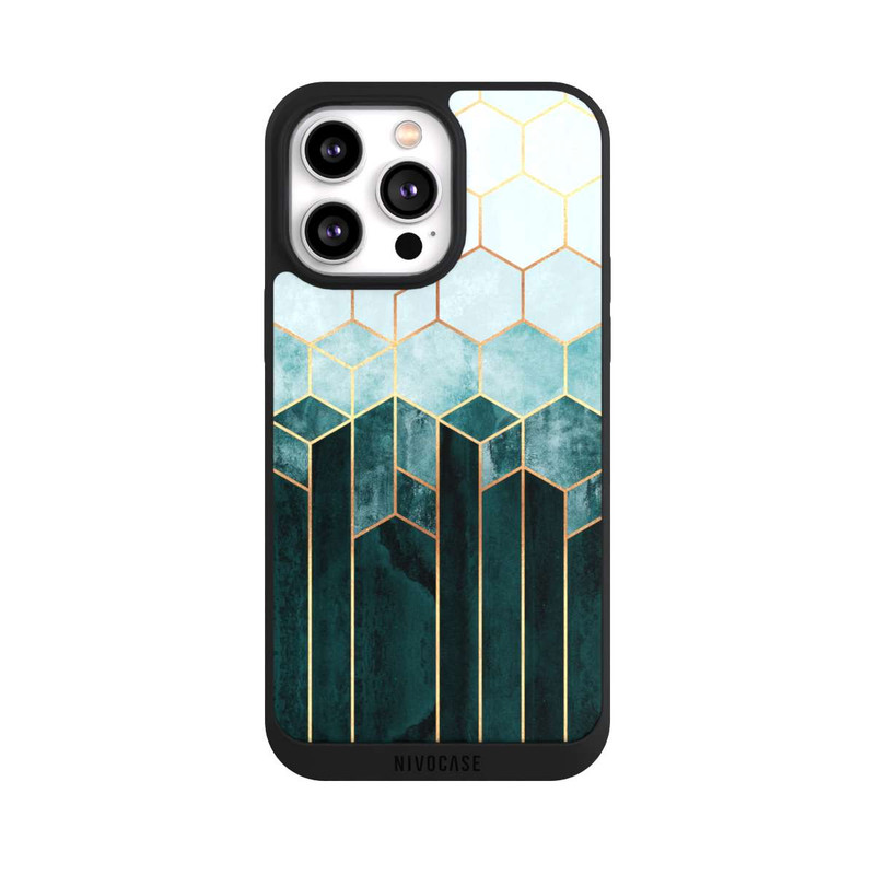 iPhone 14 Pro Max NIVOpure Blaugrüne Sechsecke